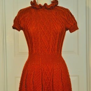 Handknitted sz 4-5 Ruffled Sweater-Dress